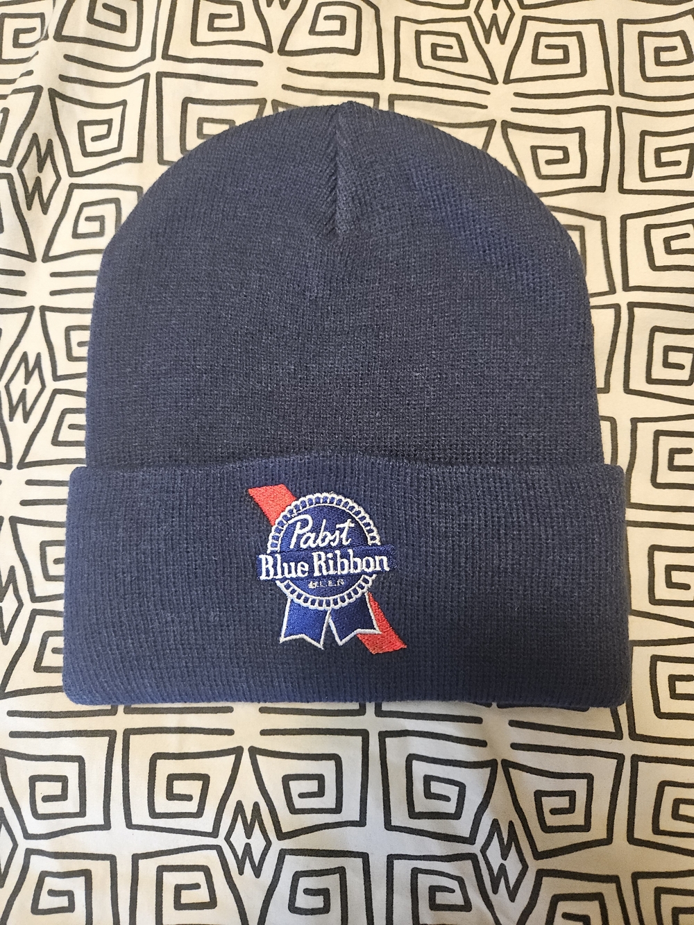 PBR Pabst Blue Ribbon Navy Knit Beanie NWOT